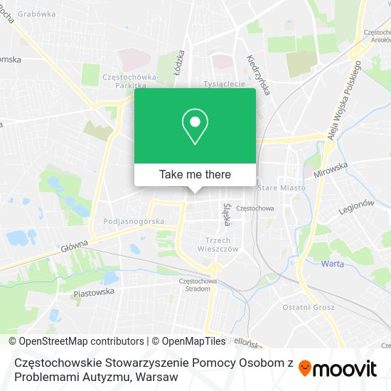 Częstochowskie Stowarzyszenie Pomocy Osobom z Problemami Autyzmu map