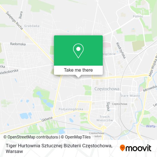 Карта Tiger Hurtownia Sztucznej Biżuterii Częstochowa