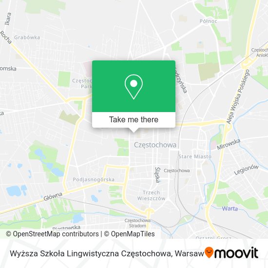 Wyższa Szkoła Lingwistyczna Częstochowa map