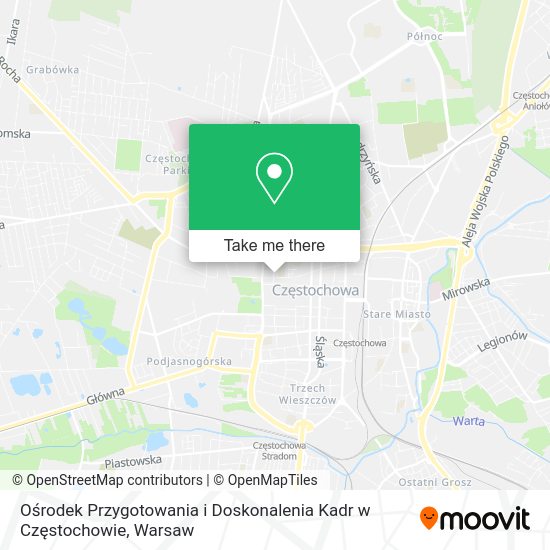 Ośrodek Przygotowania i Doskonalenia Kadr w Częstochowie map