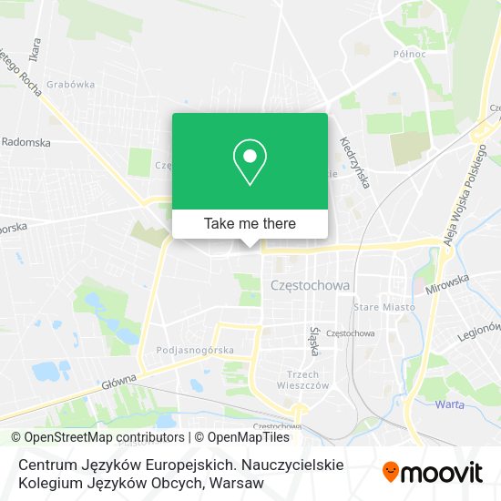 Centrum Języków Europejskich. Nauczycielskie Kolegium Języków Obcych map