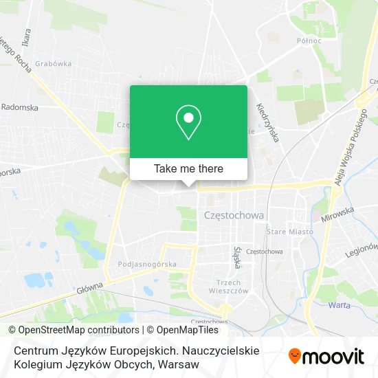 Карта Centrum Języków Europejskich. Nauczycielskie Kolegium Języków Obcych