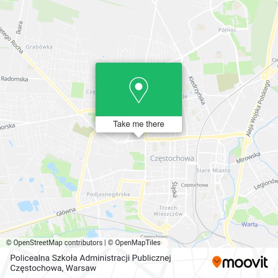 Policealna Szkoła Administracji Publicznej Częstochowa map