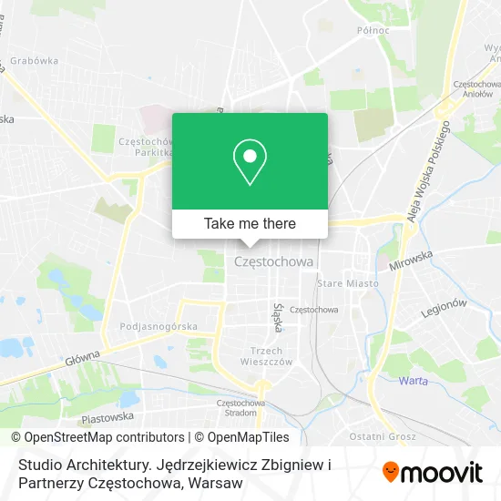Карта Studio Architektury. Jędrzejkiewicz Zbigniew i Partnerzy Częstochowa