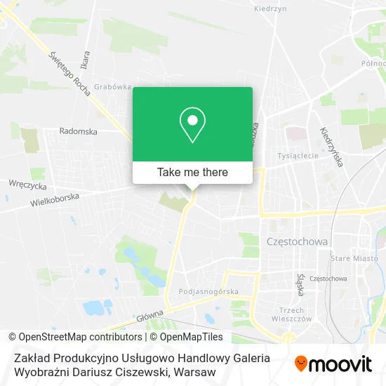 Карта Zakład Produkcyjno Usługowo Handlowy Galeria Wyobrażni Dariusz Ciszewski