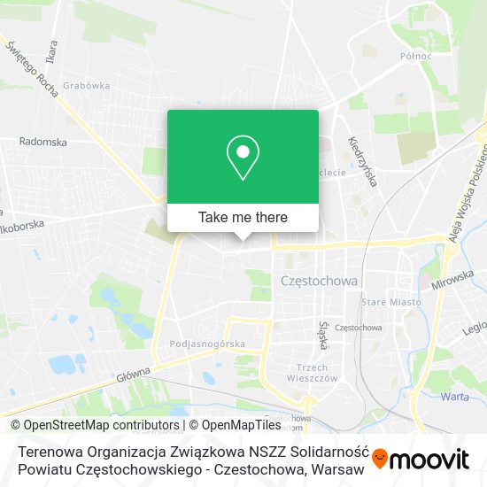 Terenowa Organizacja Związkowa NSZZ Solidarność Powiatu Częstochowskiego - Czestochowa map