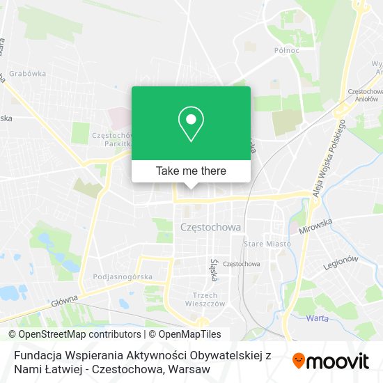 Fundacja Wspierania Aktywności Obywatelskiej z Nami Łatwiej - Czestochowa map