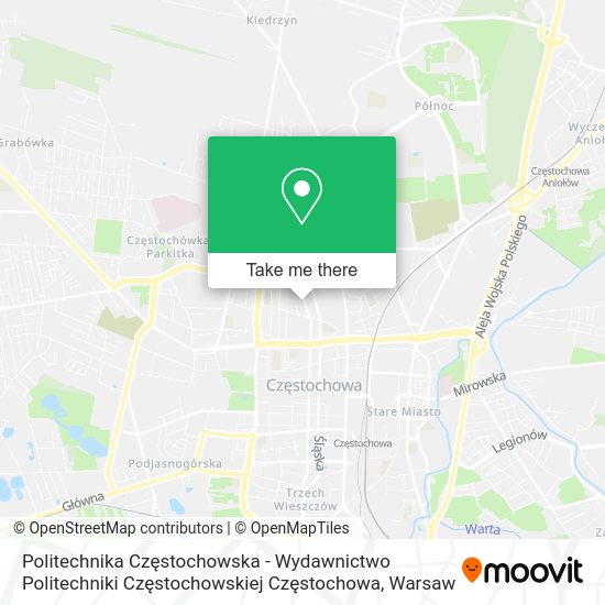 Politechnika Częstochowska - Wydawnictwo Politechniki Częstochowskiej Częstochowa map