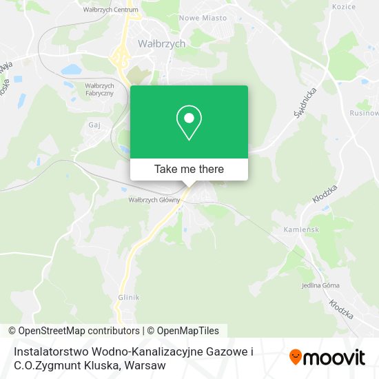 Instalatorstwo Wodno-Kanalizacyjne Gazowe i C.O.Zygmunt Kluska map