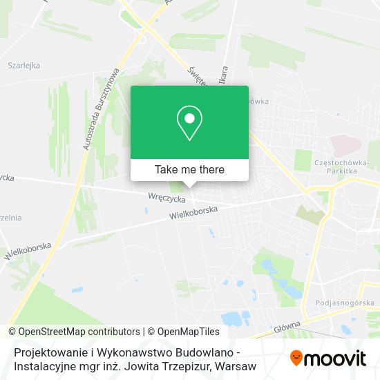 Projektowanie i Wykonawstwo Budowlano - Instalacyjne mgr inż. Jowita Trzepizur map