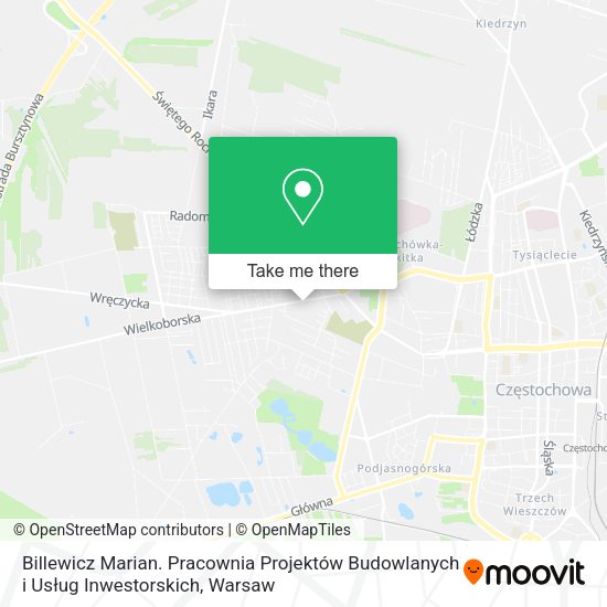 Billewicz Marian. Pracownia Projektów Budowlanych i Usług Inwestorskich map