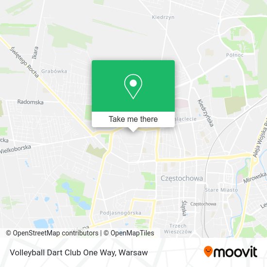 Volleyball Dart Club One Way map