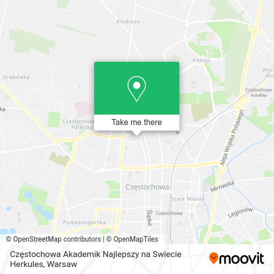 Częstochowa Akademik Najlepszy na Swiecie Herkules map