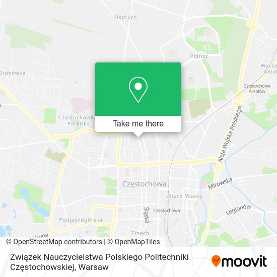 Związek Nauczycielstwa Polskiego Politechniki Częstochowskiej map