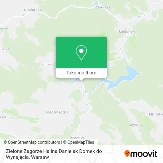 Карта Zielone Zagórze Halina Danielak Domek do Wynajęcia