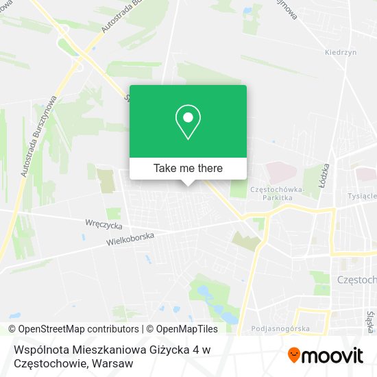 Wspólnota Mieszkaniowa Giżycka 4 w Częstochowie map