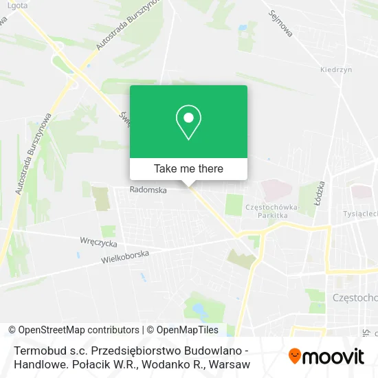 Карта Termobud s.c. Przedsiębiorstwo Budowlano - Handlowe. Połacik W.R., Wodanko R.
