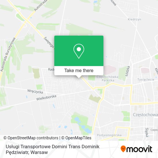 Карта Usługi Transportowe Domini Trans Dominik Pędziwiatr