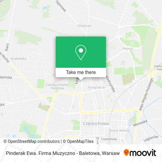 Карта Pinderak Ewa. Firma Muzyczno - Baletowa