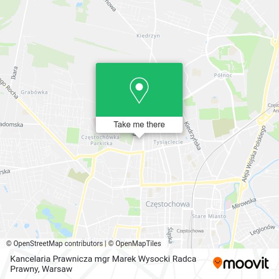 Kancelaria Prawnicza mgr Marek Wysocki Radca Prawny map