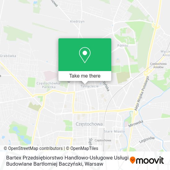 Bartex Przedsiębiorstwo Handlowo-Usługowe Usługi Budowlane Bartłomiej Baczyński map