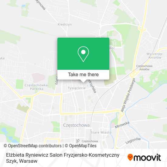 Карта Elżbieta Ryniewicz Salon Fryzjersko-Kosmetyczny Szyk