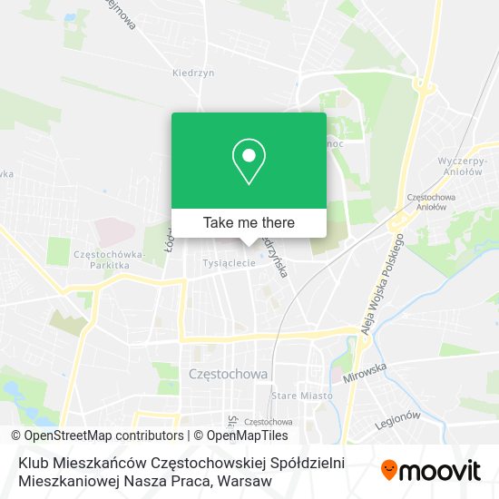 Klub Mieszkańców Częstochowskiej Spółdzielni Mieszkaniowej Nasza Praca map