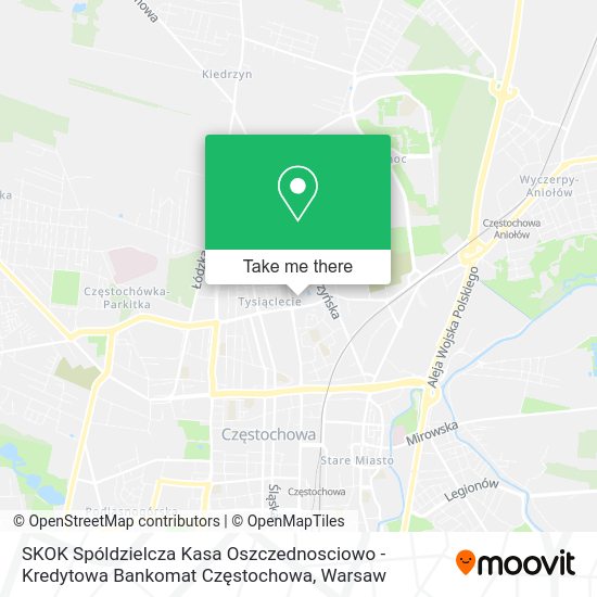 SKOK Spóldzielcza Kasa Oszczednosciowo - Kredytowa Bankomat Częstochowa map