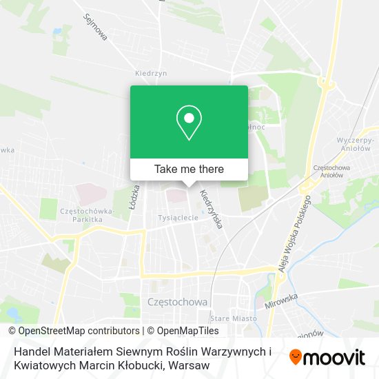 Handel Materiałem Siewnym Roślin Warzywnych i Kwiatowych Marcin Kłobucki map