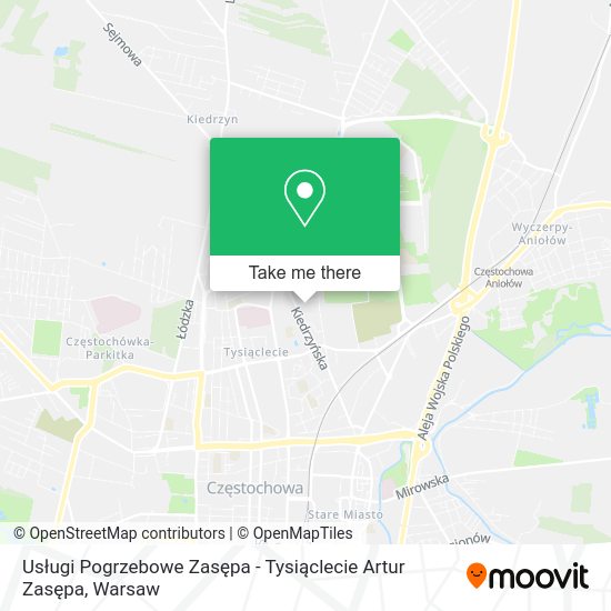 Usługi Pogrzebowe Zasępa - Tysiąclecie Artur Zasępa map