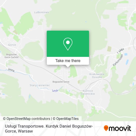 Usługi Transportowe. Kurdyk Daniel Boguszów-Gorce map