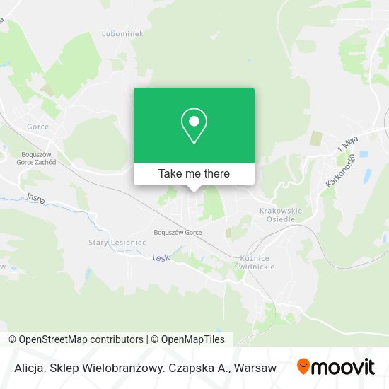 Alicja. Sklep Wielobranżowy. Czapska A. map