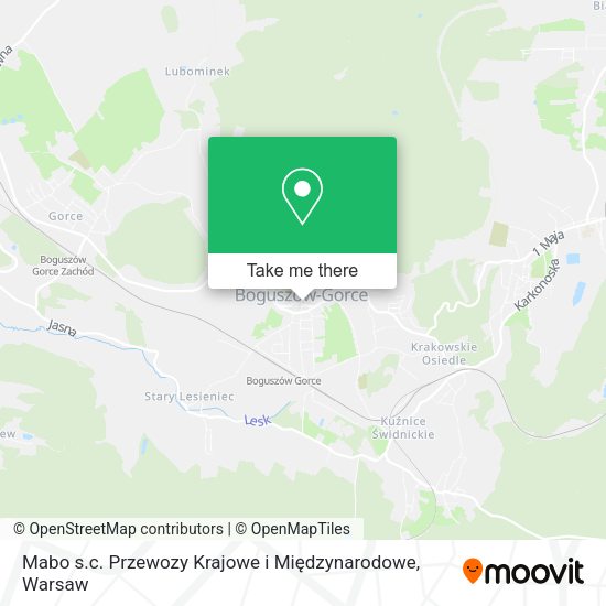 Mabo s.c. Przewozy Krajowe i Międzynarodowe map