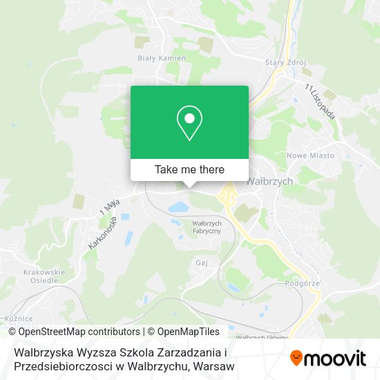 Walbrzyska Wyzsza Szkola Zarzadzania i Przedsiebiorczosci w Walbrzychu map