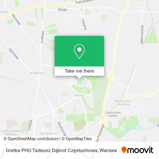 Gretka PHU Tadeusz Dąbrot Częstochowa map