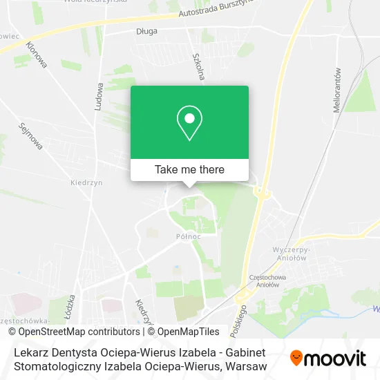 Карта Lekarz Dentysta Ociepa-Wierus Izabela - Gabinet Stomatologiczny Izabela Ociepa-Wierus