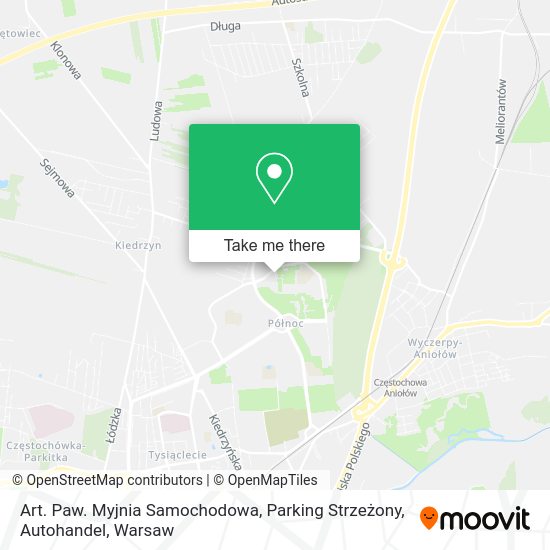 Карта Art. Paw. Myjnia Samochodowa, Parking Strzeżony, Autohandel