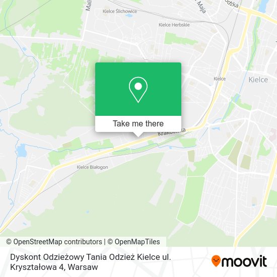 Dyskont Odzieżowy Tania Odzież Kielce ul. Kryształowa 4 map