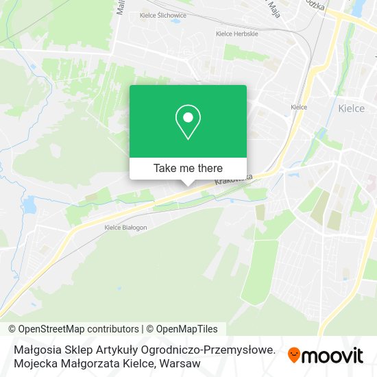 Małgosia Sklep Artykuły Ogrodniczo-Przemysłowe. Mojecka Małgorzata Kielce map