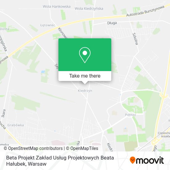 Beta Projekt Zakład Usług Projektowych Beata Hałubek map