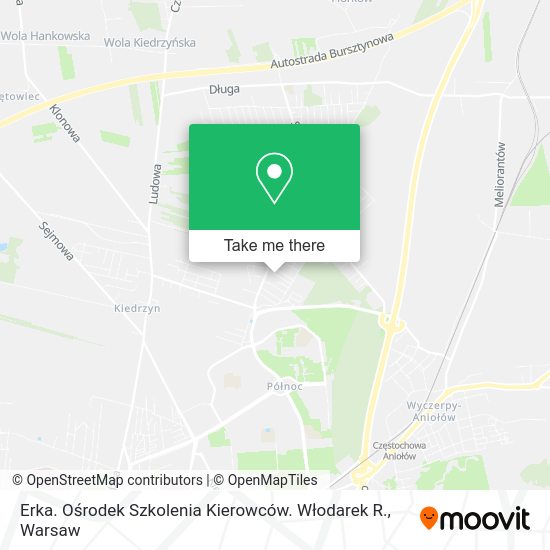 Erka. Ośrodek Szkolenia Kierowców. Włodarek R. map