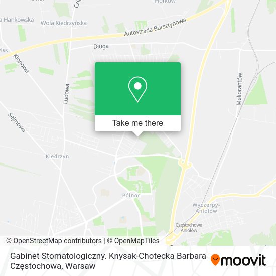 Gabinet Stomatologiczny. Knysak-Chotecka Barbara Częstochowa map