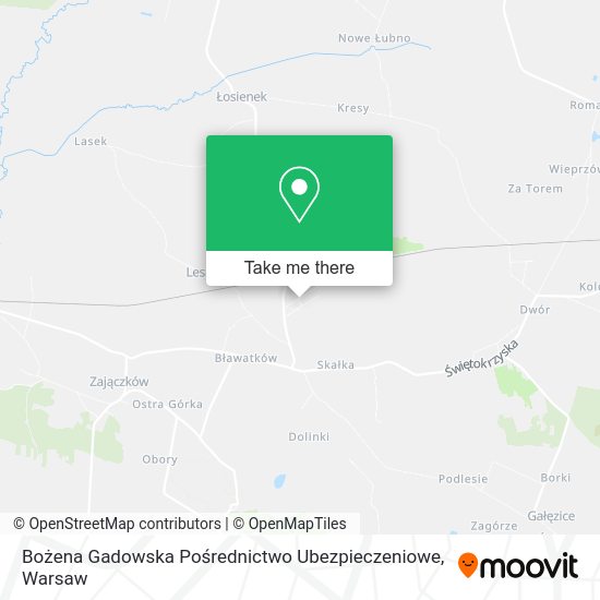 Bożena Gadowska Pośrednictwo Ubezpieczeniowe map