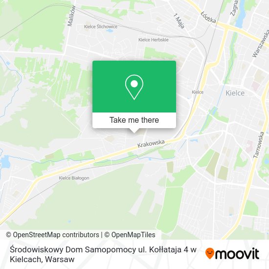 Środowiskowy Dom Samopomocy ul. Kołłataja 4 w Kielcach map