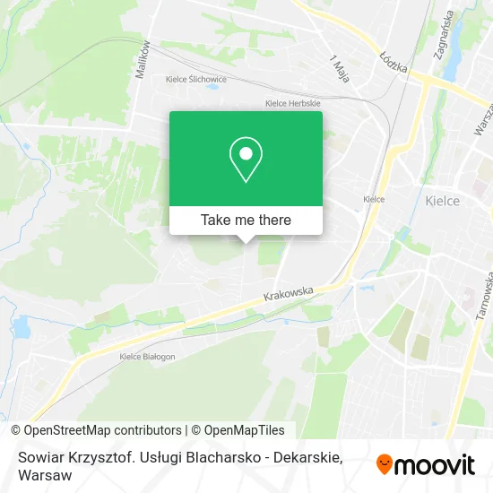 Карта Sowiar Krzysztof. Usługi Blacharsko - Dekarskie