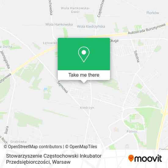 Stowarzyszenie Częstochowski Inkubator Przedsiębiorczości map