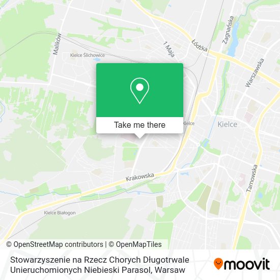 Stowarzyszenie na Rzecz Chorych Długotrwale Unieruchomionych Niebieski Parasol map