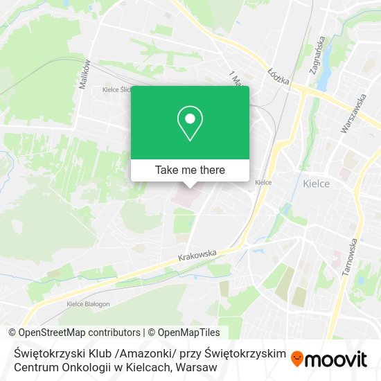 Świętokrzyski Klub /Amazonki/ przy Świętokrzyskim Centrum Onkologii w Kielcach map