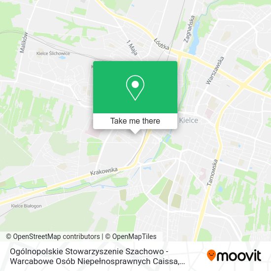 Ogólnopolskie Stowarzyszenie Szachowo - Warcabowe Osób Niepełnosprawnych Caissa map