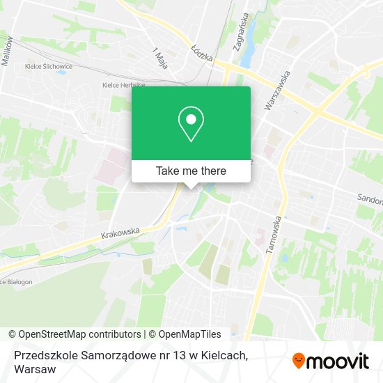 Карта Przedszkole Samorządowe nr 13 w Kielcach